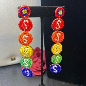 Skittles Seed Bead Earrings